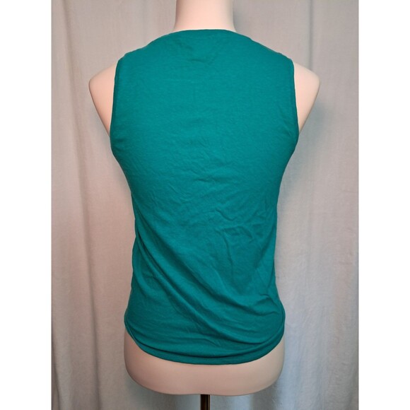 J.Crew Knot Front Tank Top Green Cotton Polyester Stretch Relaxed Fit Size XXS - Picture 5 of 9